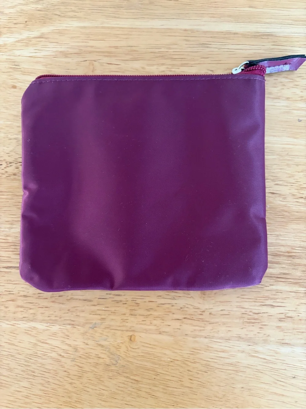 Tumi for Delta Burgundy Nylon Zip Toiletry Travel Accessory Bag Pouch